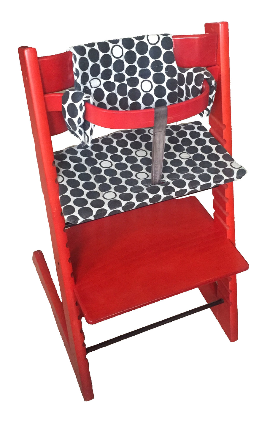 Stokke - Chaise tripp trapp rouge avec baby set et coussin (ancien modèle)