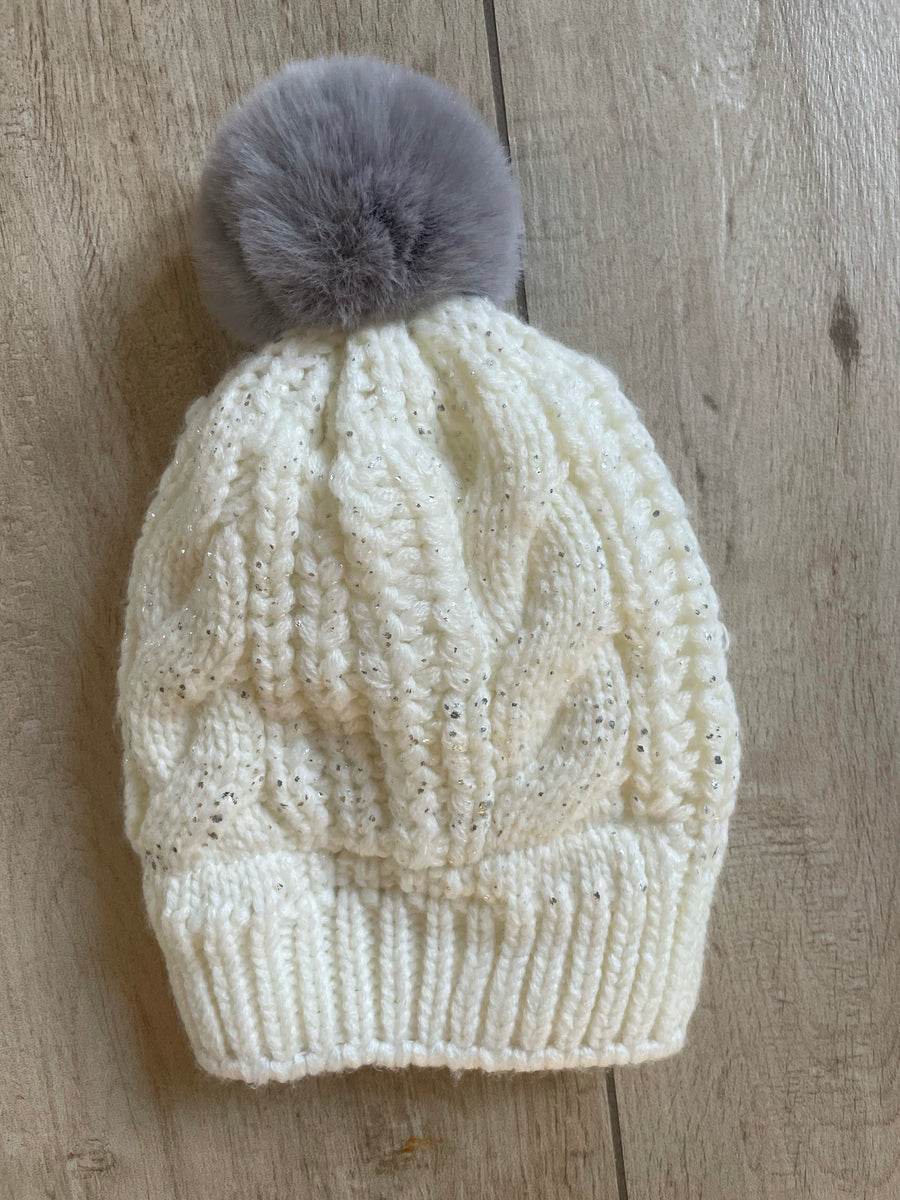 Bonnet blanc/argent