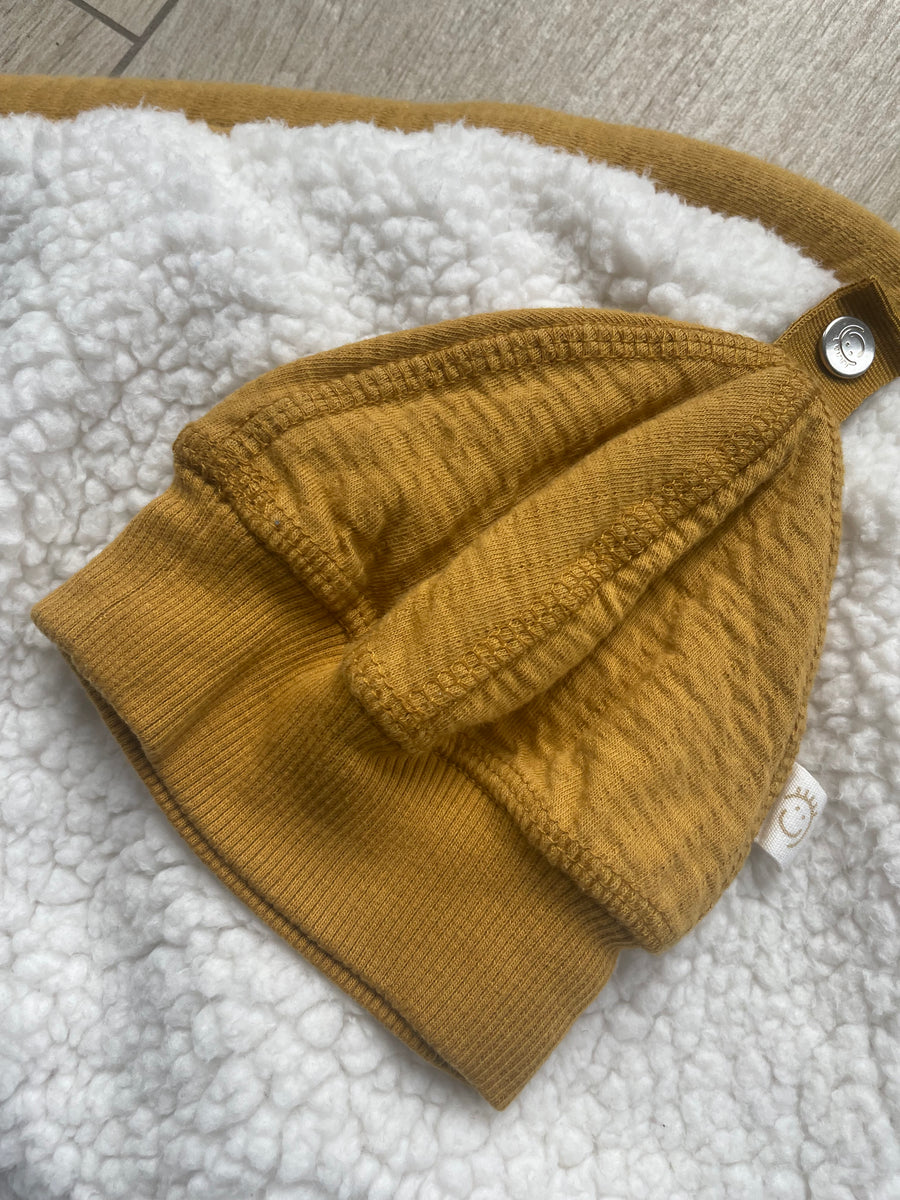 Bemini - Couverture nomade chaude Biside Cadum ocre jaune (90 x 90 cm)
