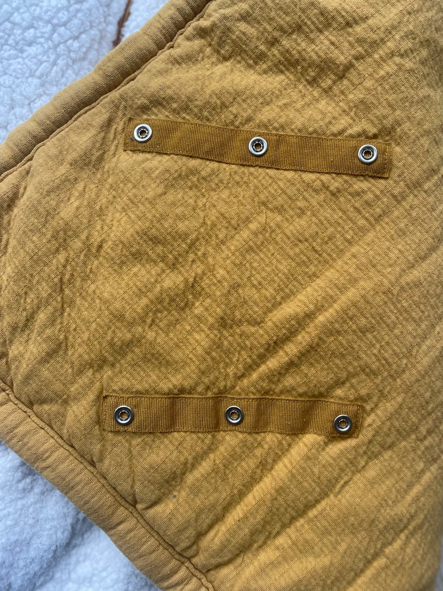Bemini - Couverture nomade chaude Biside Cadum ocre jaune (90 x 90 cm)