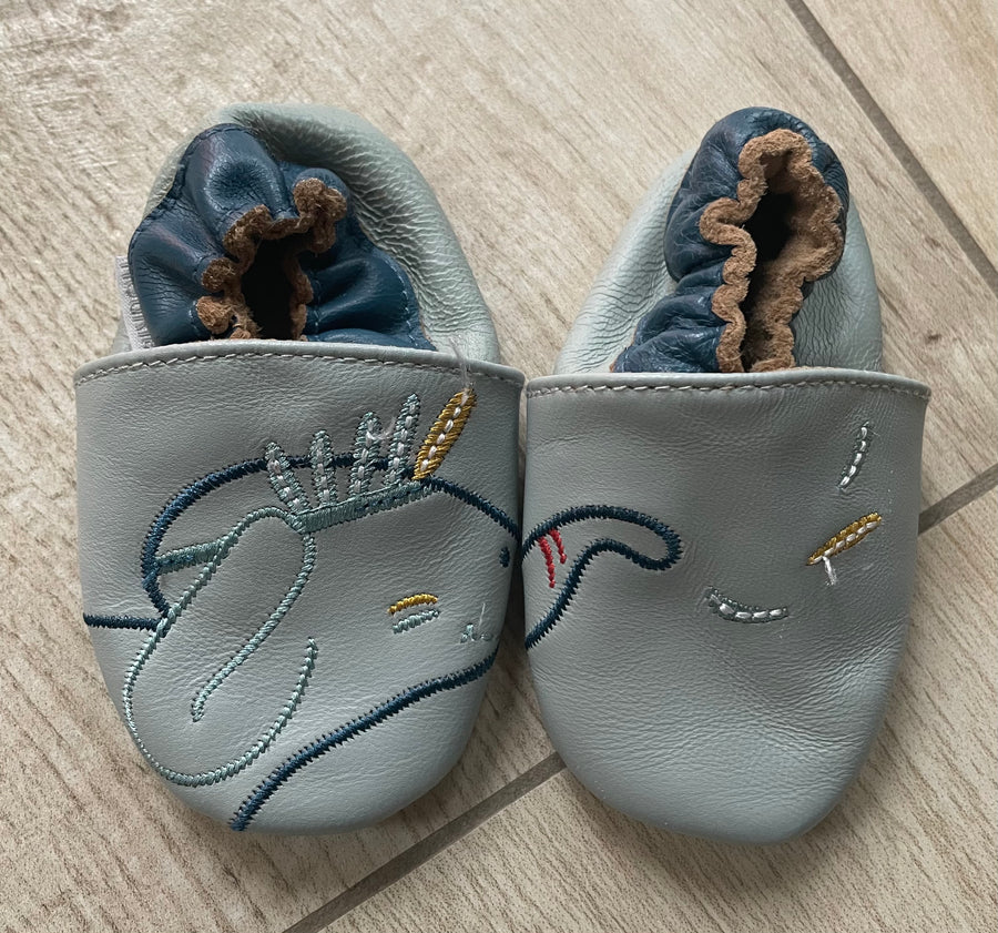 Noukies - Chaussons cuir cocoon éléphant