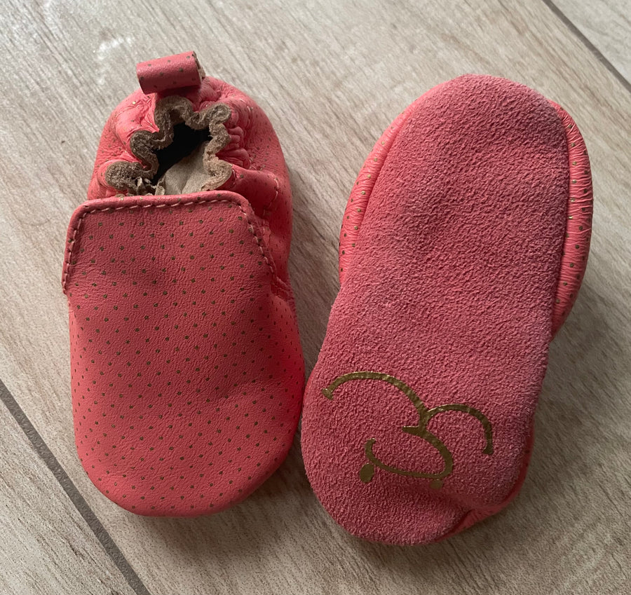 Noukies - Chaussons cuir cocoon rose